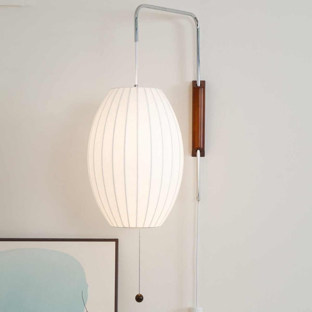 Modern Sconce Light Fixture with Walnut Accent for Bedroom Reading Nook Hallway 11x16 inch Wall Mount LED Compatible