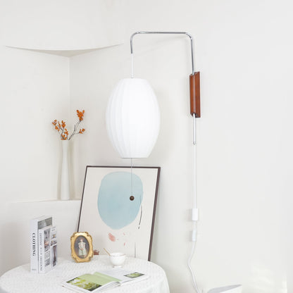 Plug-In Wall Sconce with Swivel Bracket & Frosted Glass Shade – 16 in Height, 59 in Cord – Adjustable Bedroom & Living Room Accent Light for