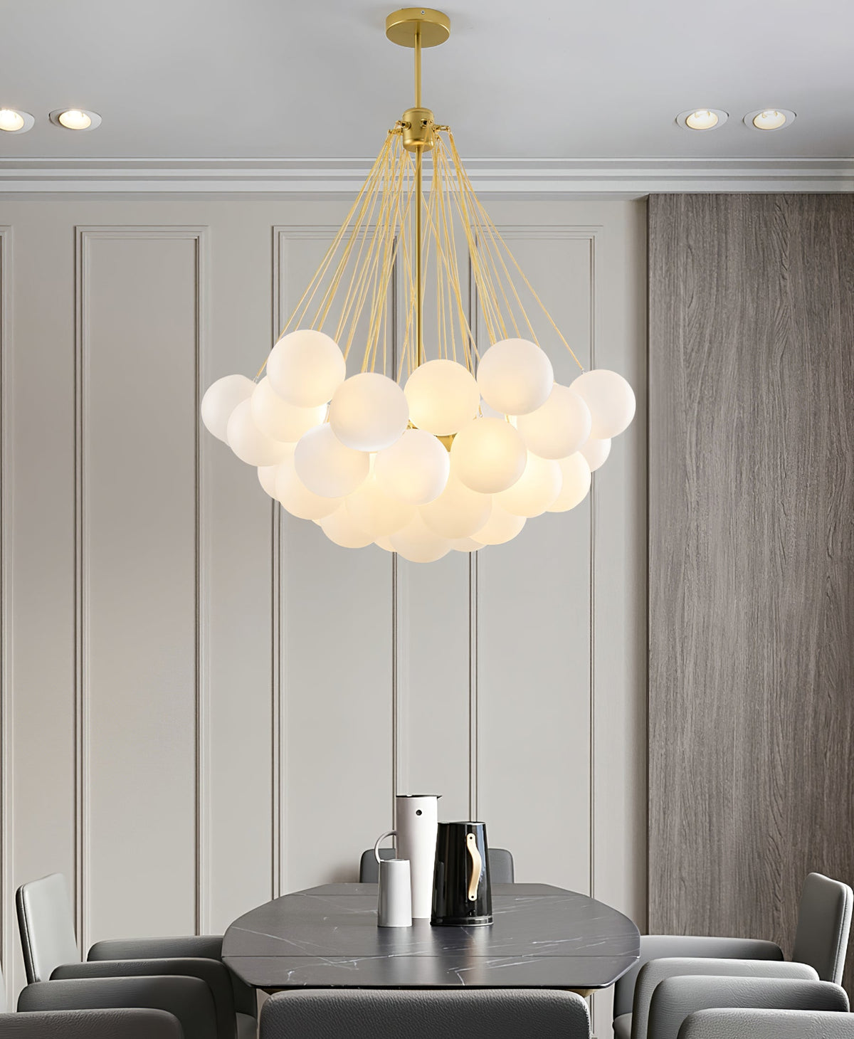 Bubble Pendant Light Multi-Globe Adjustable Ceiling Fixture Gold Black Chrome for Dining Room Living Room Foyer 19-73 Lights