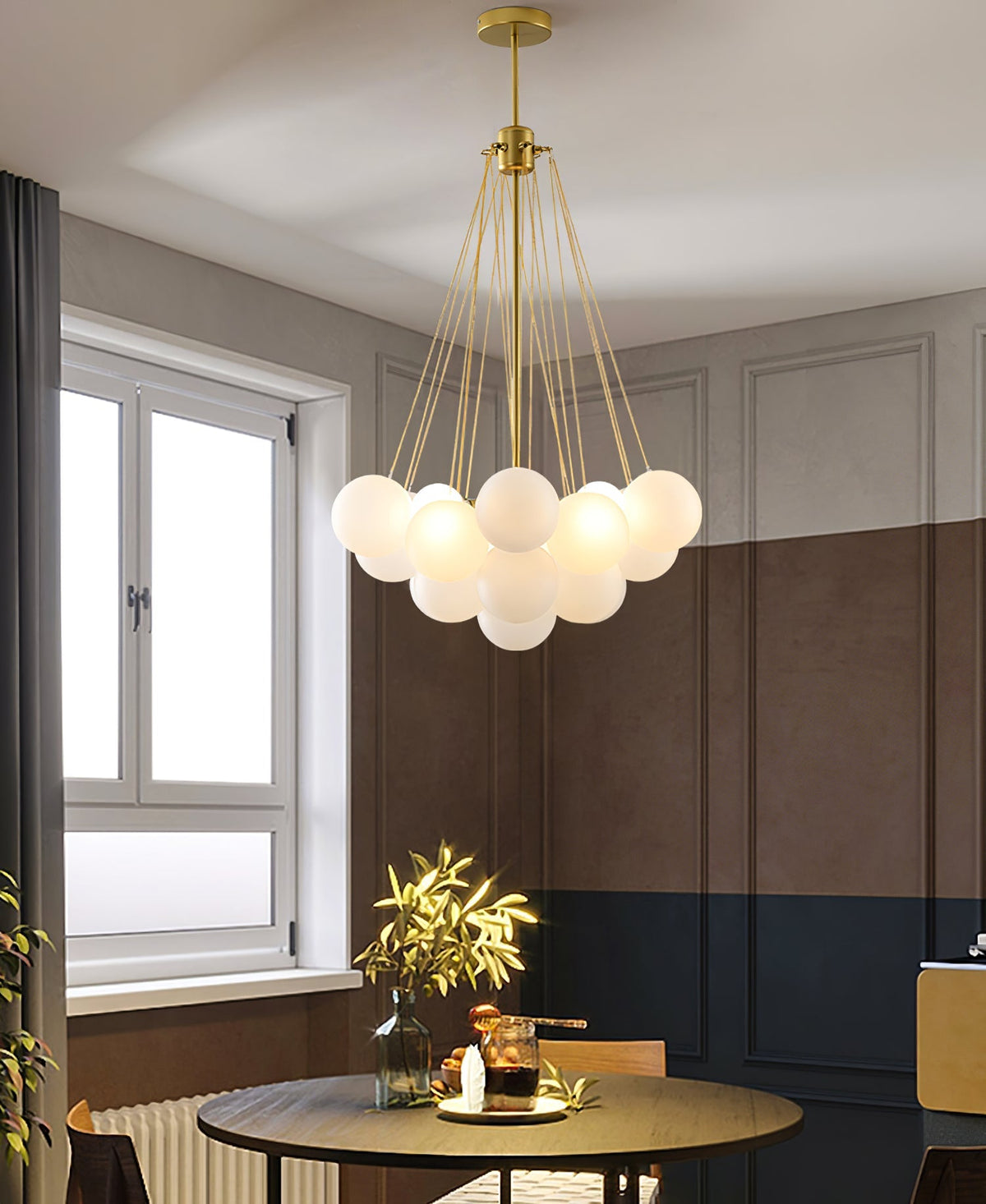 Bubble Pendant Light Multi-Globe Adjustable Ceiling Fixture Gold Black Chrome for Dining Room Living Room Foyer 19-73 Lights
