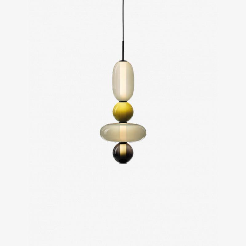 Multi-Jar LED Overhead Fixture 20 Inch Colorful Tinted Glass Drop Lights for Dining Kitchen Bedroom Modern Bohemian Accent Chandelier Adjust