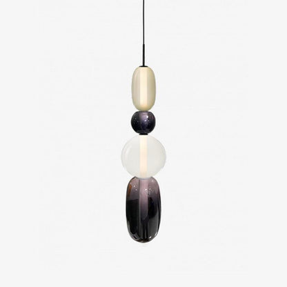 Multi-Jar LED Overhead Fixture 20 Inch Colorful Tinted Glass Drop Lights for Dining Kitchen Bedroom Modern Bohemian Accent Chandelier Adjust