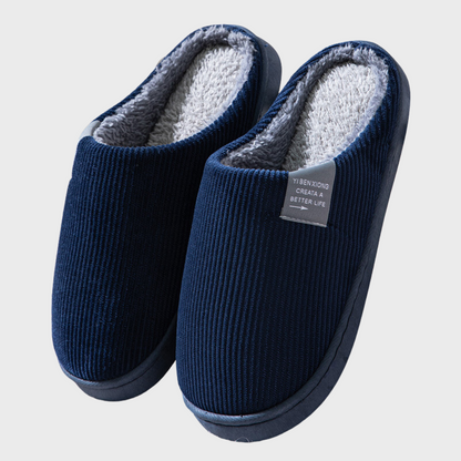 Cozy Fleece-Lined House Slippers for Women & Men – Cushioned Memory Foam Indoor Shoes with Non-Slip Soles for Winter