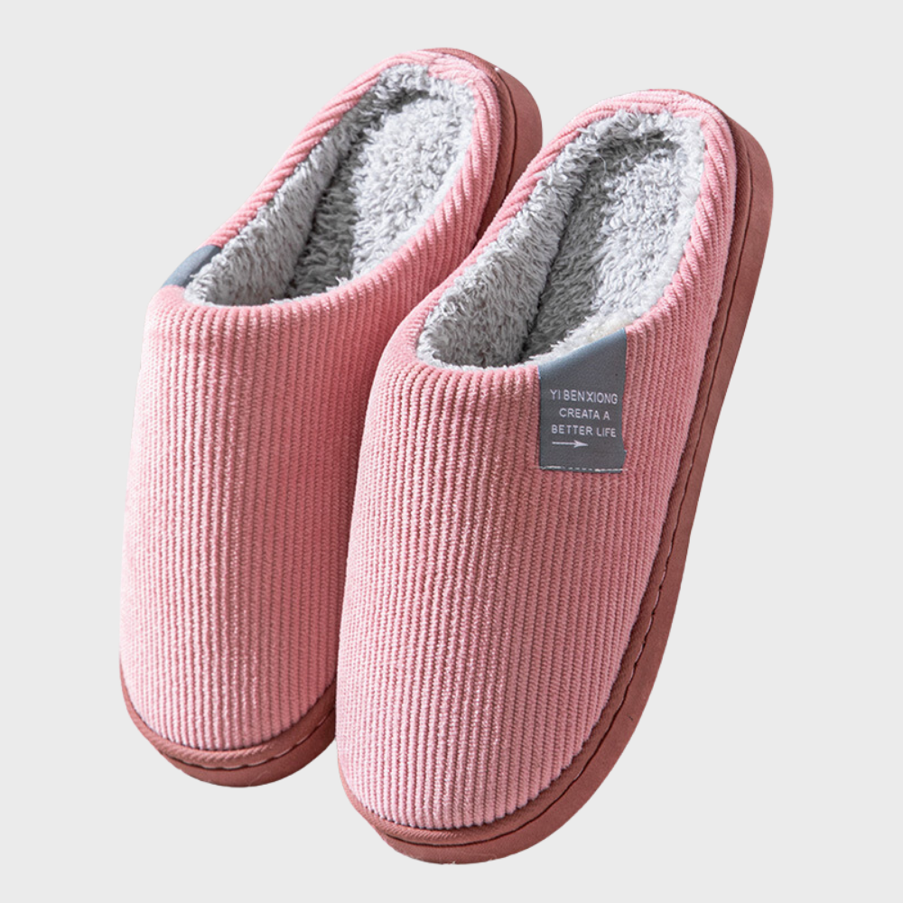 Cozy Fleece-Lined House Slippers for Women & Men – Cushioned Memory Foam Indoor Shoes with Non-Slip Soles for Winter