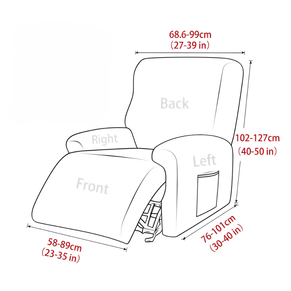 Ortekor Juno Fitted Recliner Chair Cover | Soft Microfiber with Side Pocket | Durable Protection for Comfort and Style