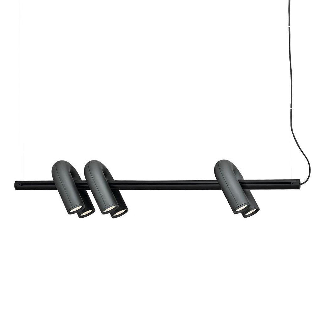 Contemporary Adjustable Multi-Head Ceiling Light Fixture with Rotating Arms for Dining Room Bedroom Living Space 40-Inch Modular Suspended L
