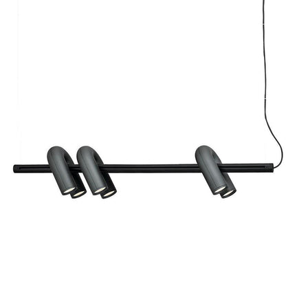 Contemporary Adjustable Multi-Head Ceiling Light Fixture with Rotating Arms for Dining Room Bedroom Living Space 40-Inch Modular Suspended L