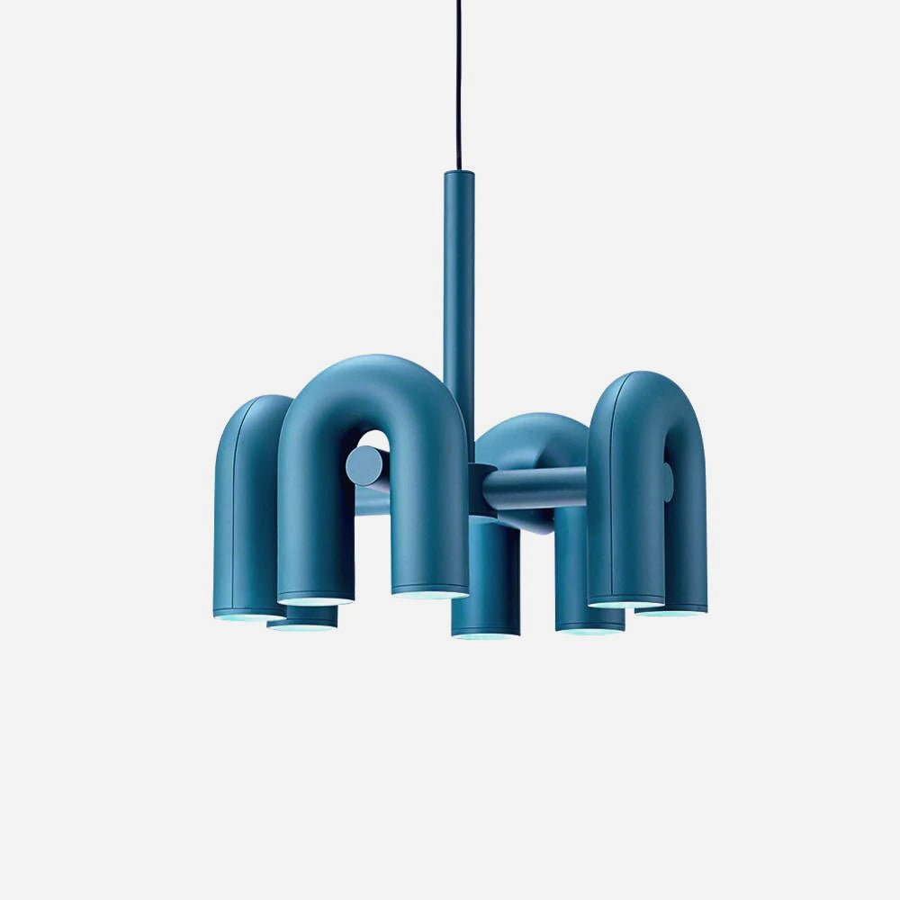 Contemporary Adjustable Multi-Head Ceiling Light Fixture with Rotating Arms for Dining Room Bedroom Living Space 40-Inch Modular Suspended L