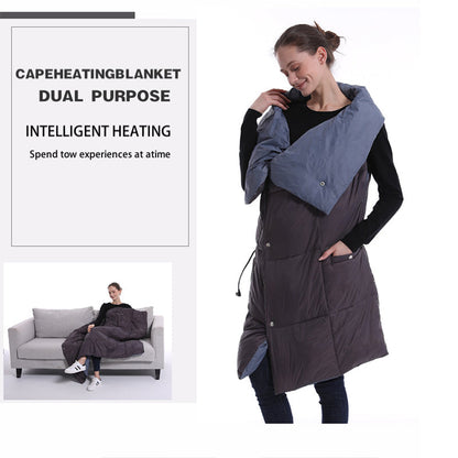 Oversized Hooded Throw Blanket with Sleeves and Foot Pocket Gray Wearable Wrap for Couch Reading TV Lounging