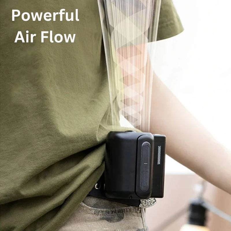 Ortekor Cooling Companion | Portable Waist Fan with Adjustable Airflow | Hands-Free Comfort for Active Lifestyles