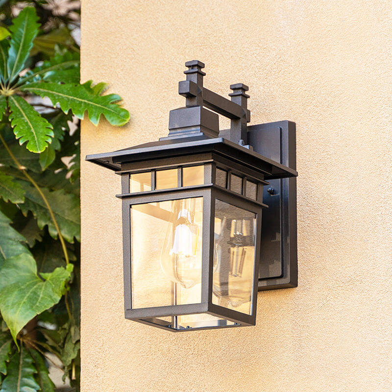 Outdoor Sconce Lantern E27 Socket Cast Metal Housing 15 in Height Weather Resistant Fixture for Entryway Porch Patio Garden Pathway Lighting