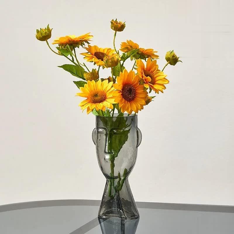 Artistic Face Handblown Glass Vase
