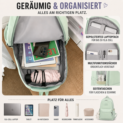 Everyday Backpack with Padded Laptop Compartment & Multiple Pockets for School, Work & Travel