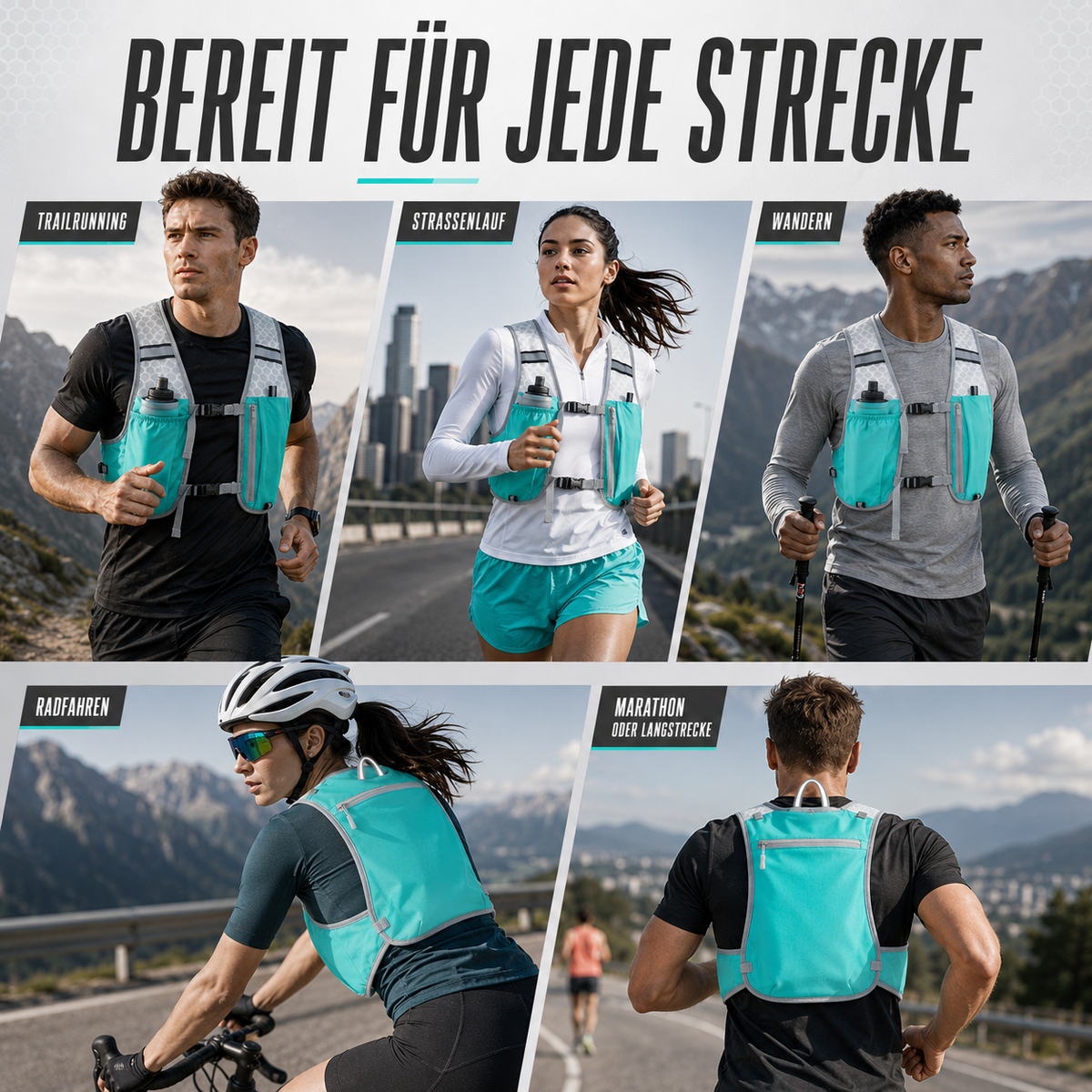 Running Hydration Vest 5L Lightweight Trail Pack with Multiple Pockets for Marathon Training