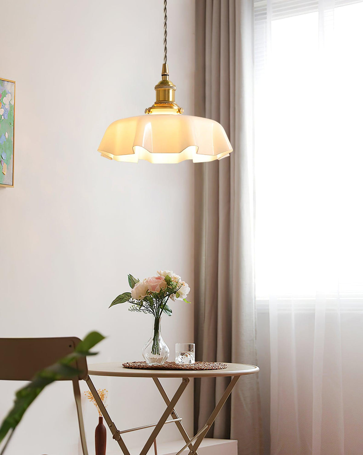 Hanging Ceiling Light Fixture Textured Dome Shade White Beige Pink Blue for Kitchen Island Dining Room Adjustable Height Indoor Pendant Lamp