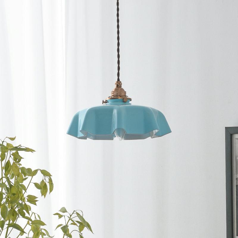 Hanging Ceiling Light Fixture Textured Dome Shade White Beige Pink Blue for Kitchen Island Dining Room Adjustable Height Indoor Pendant Lamp