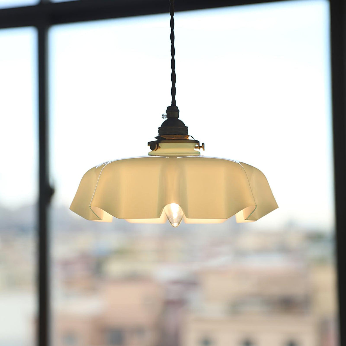 Hanging Ceiling Light Fixture Textured Dome Shade White Beige Pink Blue for Kitchen Island Dining Room Adjustable Height Indoor Pendant Lamp