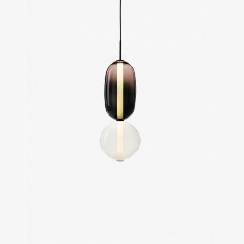 Stacked Glass Orb Hanging Light Fixture for Dining Room Kitchen Island Multi-Color Tinted Ceiling Pendant 30 Inch Height Adjustable Modern A