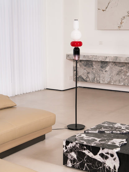 Tall Standing Lamp with Adjustable Color Temperature Metal & Glass Shade Modern Accent Lighting for Bedroom Living Room Reading Nook 51 in