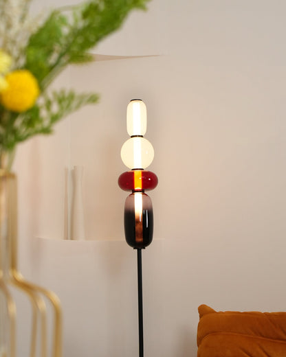 Tall Standing Lamp with Adjustable Color Temperature Metal & Glass Shade Modern Accent Lighting for Bedroom Living Room Reading Nook 51 in
