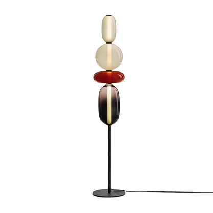Tall Standing Lamp with Adjustable Color Temperature Metal & Glass Shade Modern Accent Lighting for Bedroom Living Room Reading Nook 51 in