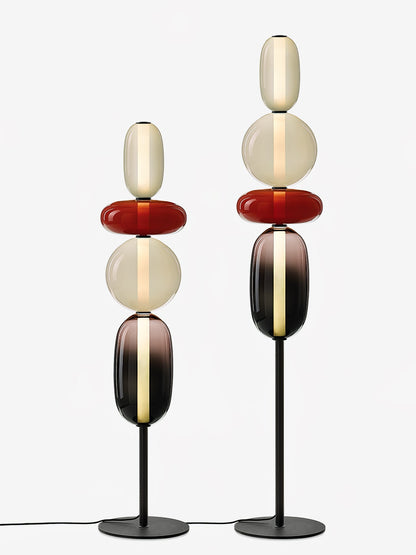 Tall Standing Lamp with Adjustable Color Temperature Metal & Glass Shade Modern Accent Lighting for Bedroom Living Room Reading Nook 51 in