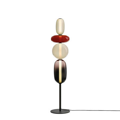 Tall Standing Lamp with Adjustable Color Temperature Metal & Glass Shade Modern Accent Lighting for Bedroom Living Room Reading Nook 51 in