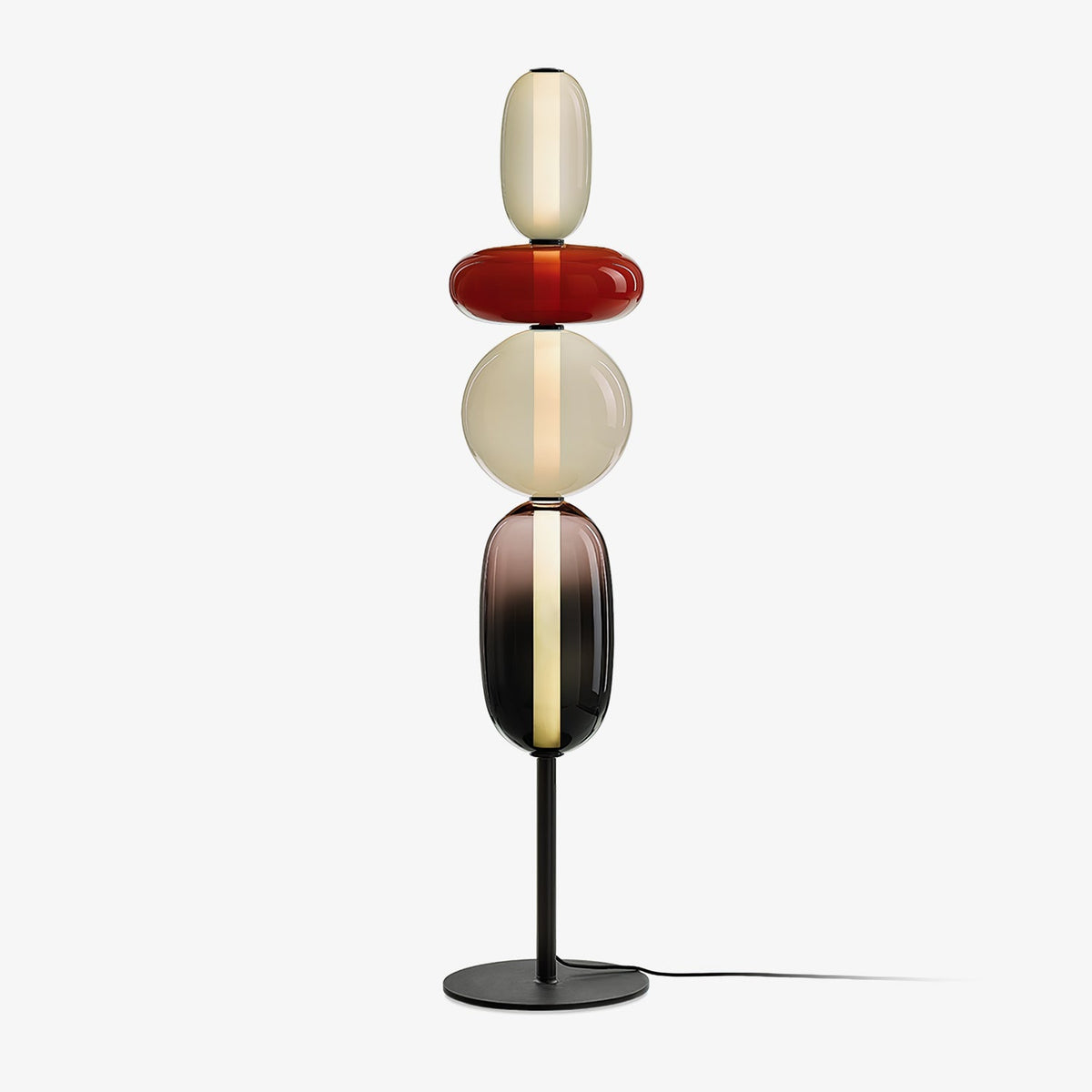 Tall Standing Lamp with Adjustable Color Temperature Metal & Glass Shade Modern Accent Lighting for Bedroom Living Room Reading Nook 51 in