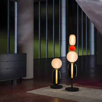 Tall Standing Lamp with Adjustable Color Temperature Metal & Glass Shade Modern Accent Lighting for Bedroom Living Room Reading Nook 51 in
