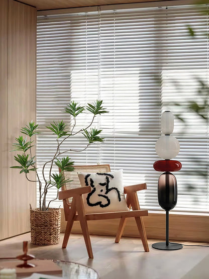 Tall Standing Lamp with Adjustable Color Temperature Metal & Glass Shade Modern Accent Lighting for Bedroom Living Room Reading Nook 51 in