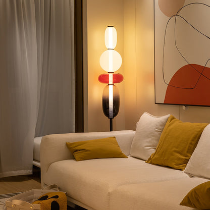 Tall Standing Lamp with Adjustable Color Temperature Metal & Glass Shade Modern Accent Lighting for Bedroom Living Room Reading Nook 51 in