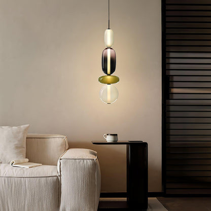 Multi-Jar LED Overhead Fixture 20 Inch Colorful Tinted Glass Drop Lights for Dining Kitchen Bedroom Modern Bohemian Accent Chandelier Adjust