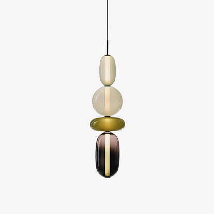 Multi-Jar LED Overhead Fixture 20 Inch Colorful Tinted Glass Drop Lights for Dining Kitchen Bedroom Modern Bohemian Accent Chandelier Adjust