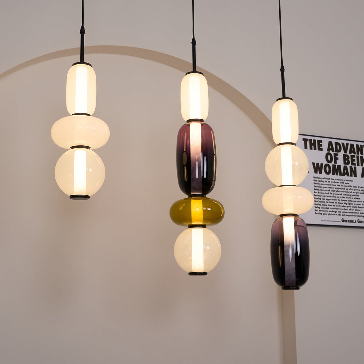 Multi-Jar LED Overhead Fixture 20 Inch Colorful Tinted Glass Drop Lights for Dining Kitchen Bedroom Modern Bohemian Accent Chandelier Adjust