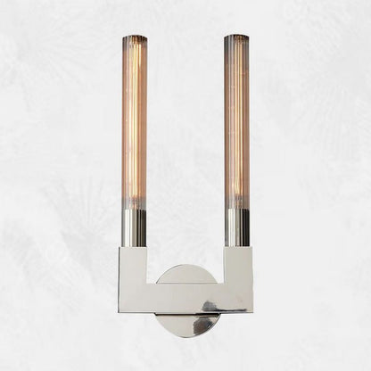 Glass Cylinder Wall Sconce with Brass or Nickel Finish – Single, Double & Linear Mount for Modern Interiors