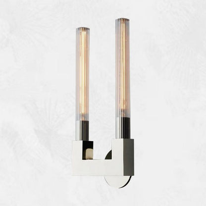 Glass Cylinder Wall Sconce with Brass or Nickel Finish – Single, Double & Linear Mount for Modern Interiors