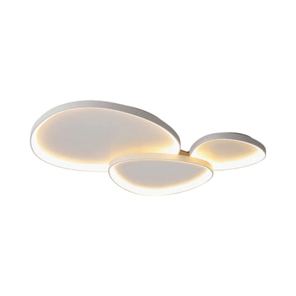 Flush Mount LED Overhead Fixture 17 in Oval Metal Design with Adjustable Color Temp & Dimming for Bedrooms Entryways Contemporary Homes