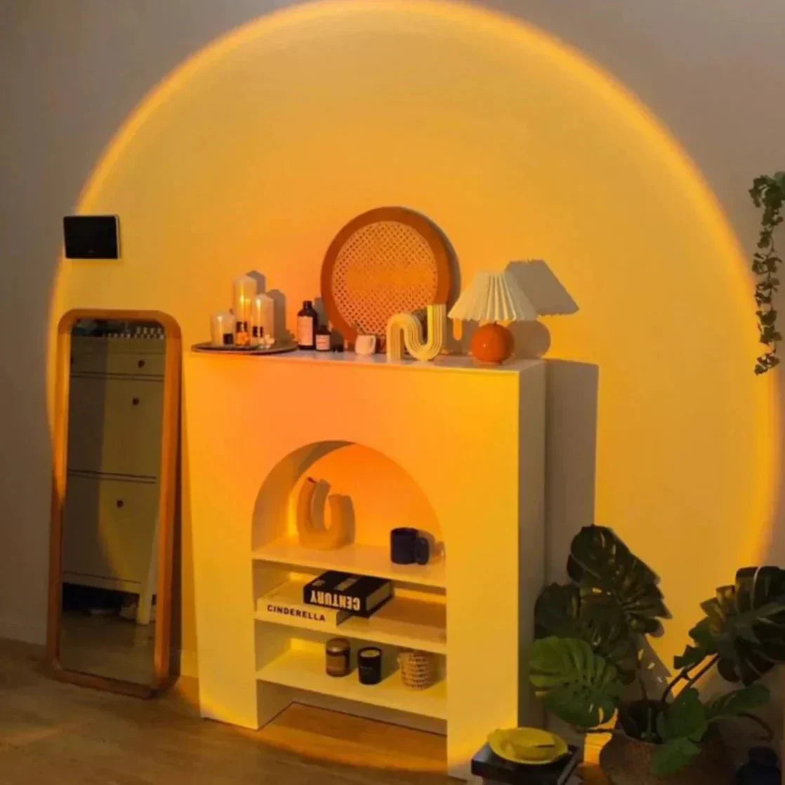 Sunset Projection Lamp with 360° Rotating Head – 13 Ambient Light Modes for Bedroom, Living Room & Creative Spaces