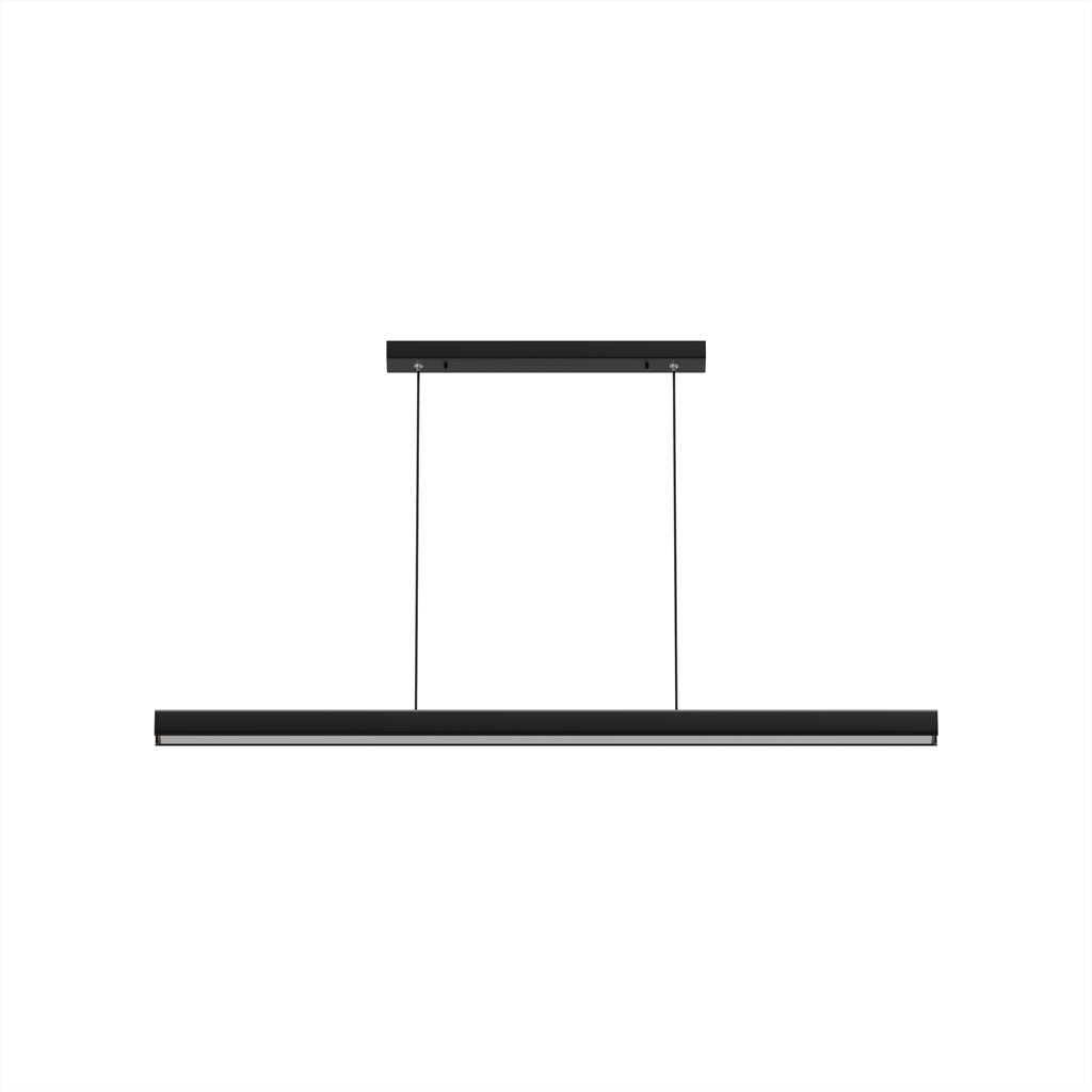 Hanging Light Fixture for Kitchen Island & Dining Room | Wood & Metal Linear Bar 31.5-71 in | Height-Adjustable Overhead LED | Remote-Contro