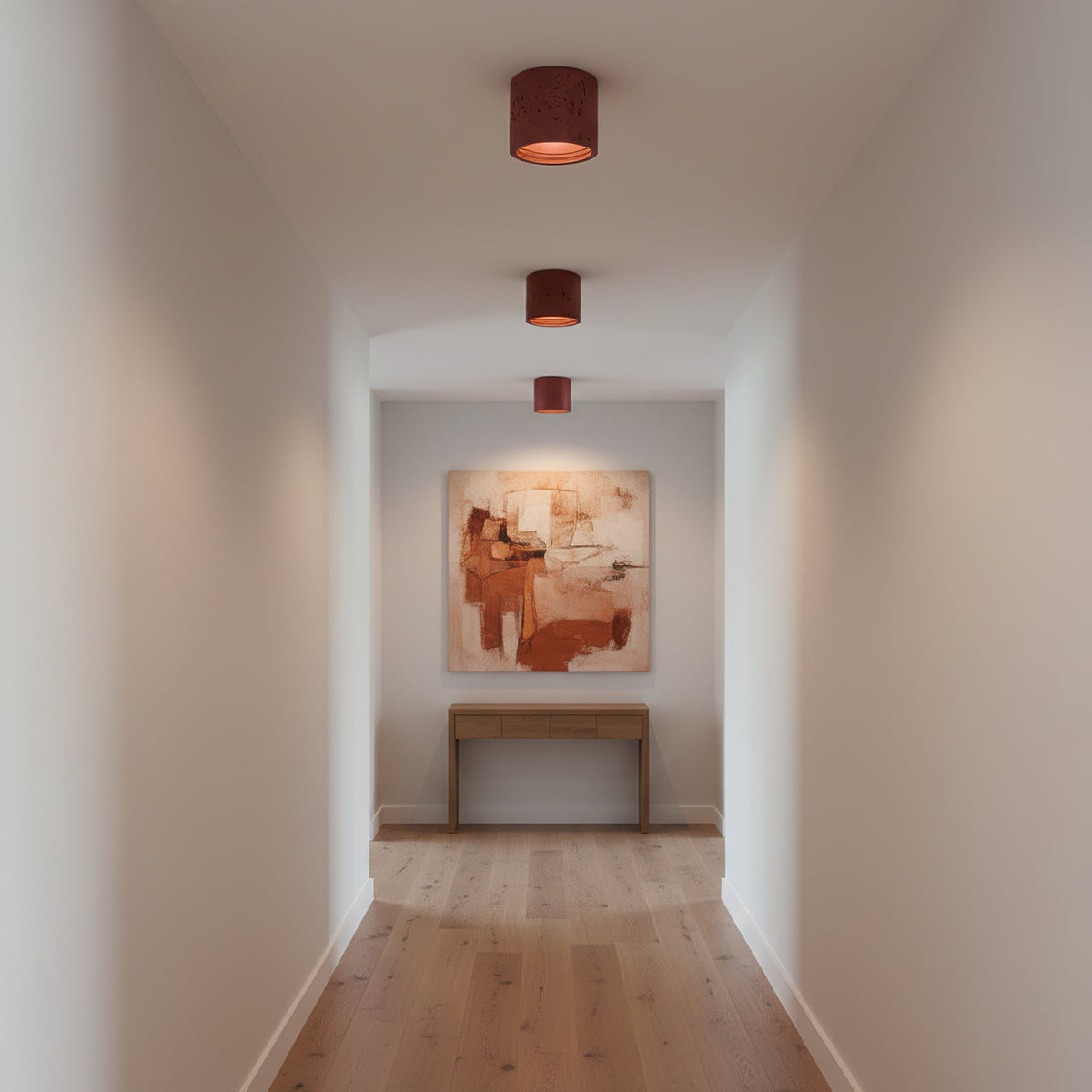 Flush Mount LED Light Fixture Set of 2 Composite Material Small Profile 5.5 Inch Warm Lighting for Kitchen Dining Room Hallway Apartment Bla