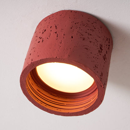 Flush Mount LED Light Fixture Set of 2 Composite Material Small Profile 5.5 Inch Warm Lighting for Kitchen Dining Room Hallway Apartment Bla