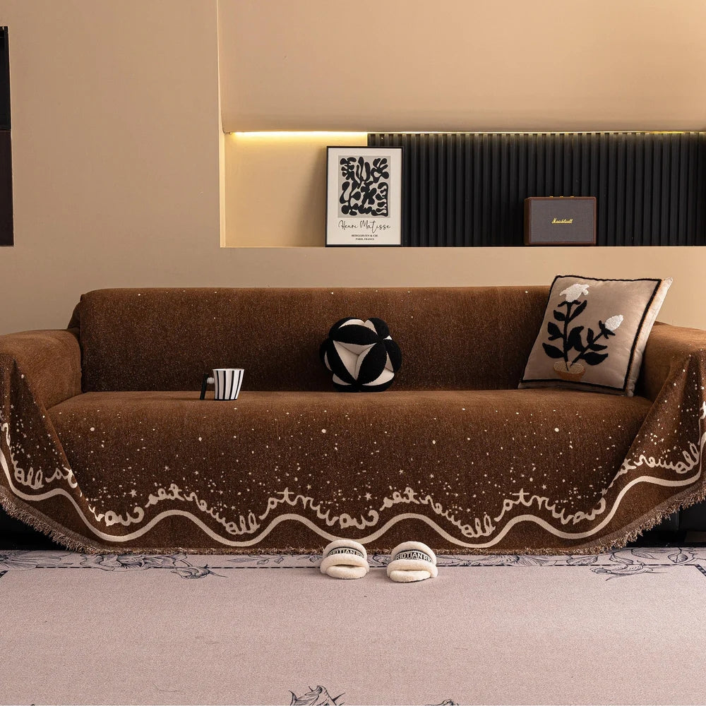 Cascaadia Sofa Cover - Chenille, Glittering Design, Pet-Friendly, Machine Washable