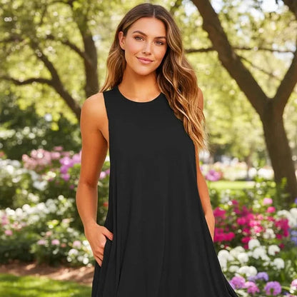 COMFYLIVA – Lightweight Summer T-Shirt Dress with Pockets
