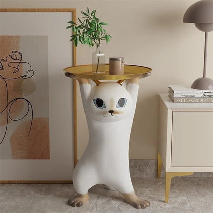 Cat Figure Side Table – Playful Decorative Coffee Table for Modern Living Rooms