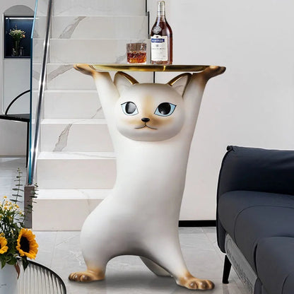 Cat Figure Side Table – Playful Decorative Coffee Table for Modern Living Rooms