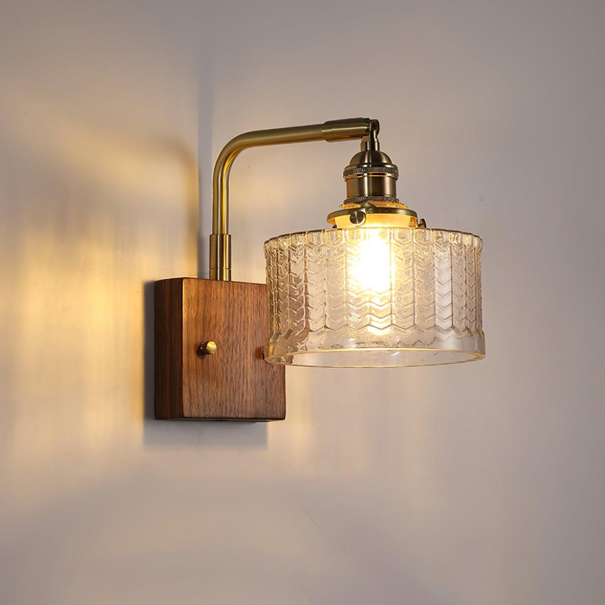 Sconce Fixture with Tinted Globe Shade – Wood & Metal Construction for Bathroom Vanity Bedroom Hallway – 9.4 Inch Diameter – Damp Location S