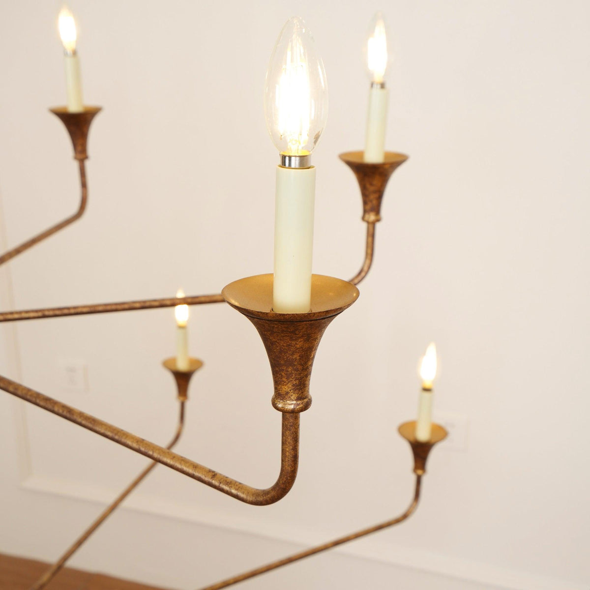 Multi-Arm Statement Chandelier for Foyer and Dining Rooms 63 in Adjustable Height Brass Bronze Metal Ceiling Light Large Interior Fixture fo