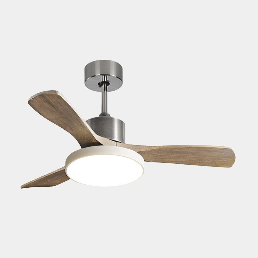 Low Profile Ceiling Fan with LED Light 36 inch Remote Control Whisper Quiet DC Motor Wood Blade for Bedroom Living Room Dining Room Semi Flu