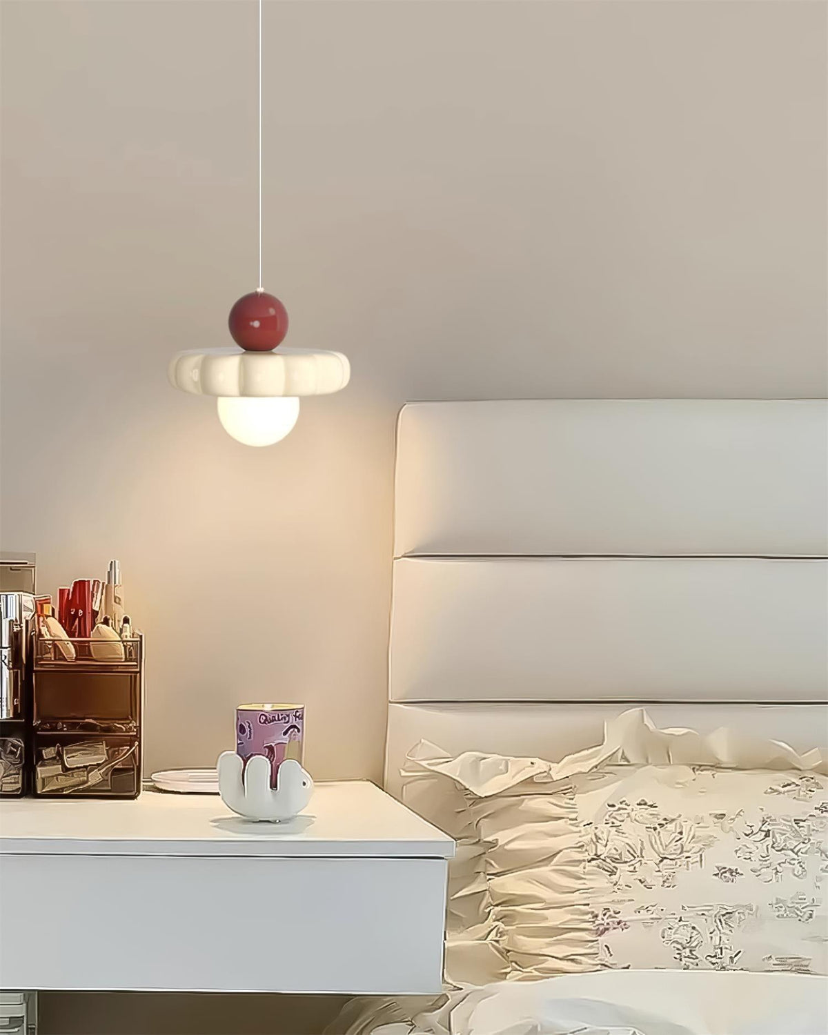 Retro Globe Pendant Light with Curved Shade – G9 Socket Ceiling Fixture for Dining Room Kitchen Bedroom – Adjustable Hanging Lamp Modern