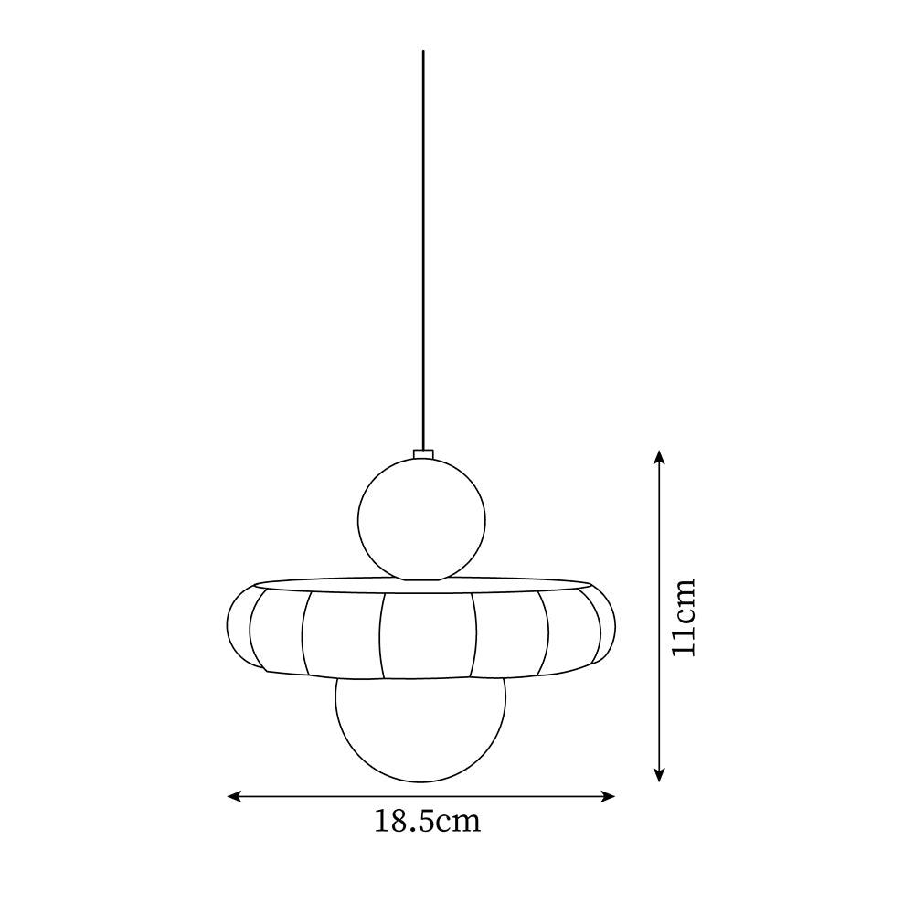 Retro Globe Pendant Light with Curved Shade – G9 Socket Ceiling Fixture for Dining Room Kitchen Bedroom – Adjustable Hanging Lamp Modern
